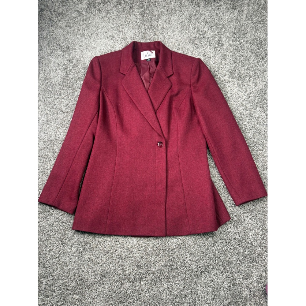 Vintage 1990s Liz Claiborne Collection Wool Blend Red Geometric Vest Size 12